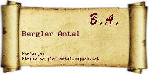 Bergler Antal névjegykártya